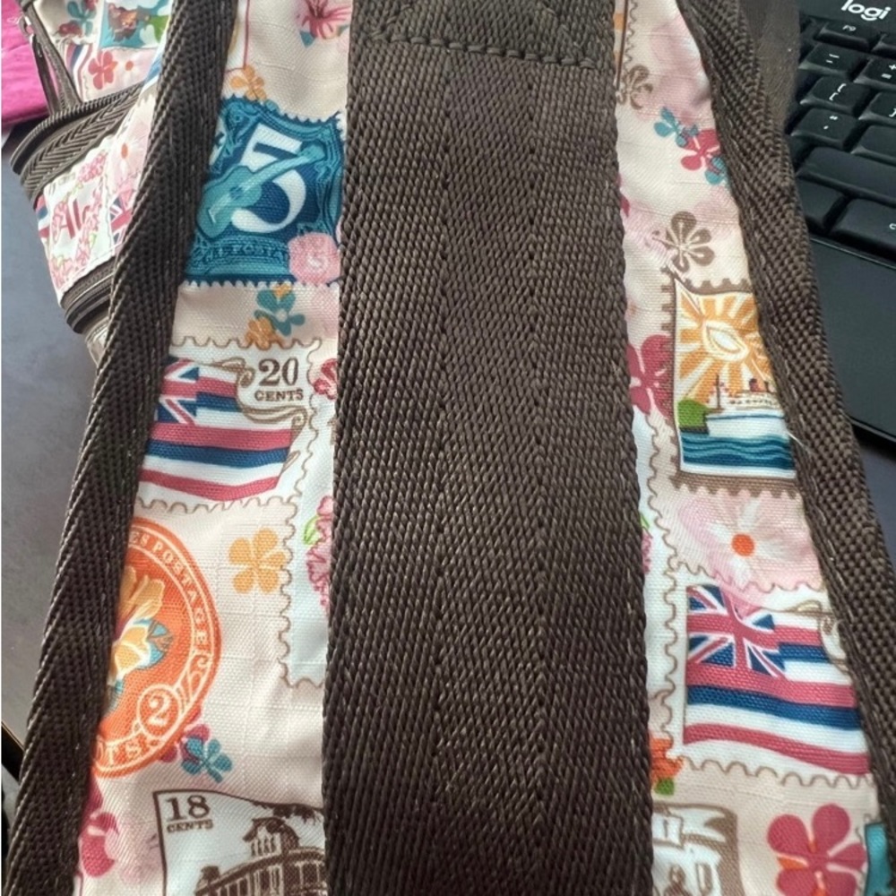 LeSportsac Hawaiian Lei Aloha Vintage Stamps Boho - Picture 9 of 9